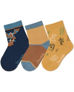 Комплект детски чорапи Sterntaler - За момче, 17/18 размер, 6-12 месеца, 3 чифта