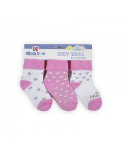 Комплект бебешки термо чорапи Kikka Boo - Памучни, 2-3 години, 3 чифта, розови