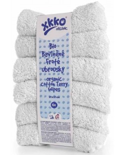 Комплект хавлиени кърпи от памук Xkko - White, 21 х 21 cm, 6 броя 