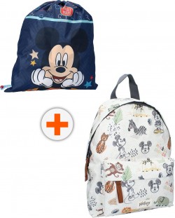 Комплект за детска градина Vadobag Mickey Mouse - Раница и спортна торба, Wild About You