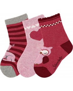 Комплект детски чорапи Sterntaler - Със сова, 23/26 размер, 2-4 години, 3 чифта