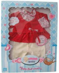 Комплект дрешки за кукла Warm Baby - Червена блузка и панталонче