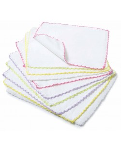 Комплект от 10 памучни носни кърпи BabyJem - White, 20 х 20 cm