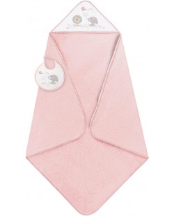 Комплект бебешка хавлия с лигавник Interbaby - Cachirulo Pink, 100 x 100 cm