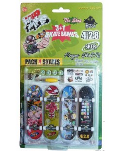 Комплект играчки за пръсти Grip&Trick - Скейтборди, 4 броя