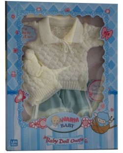 Комплект за кукли Warm Baby - Бели зимни дрешки