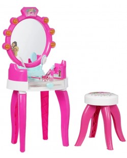 Комплект Klein Barbie - Студио за красотa, табуретка с аксесори, със звуци и светлини