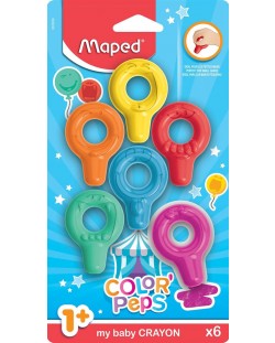 Комплект пастели Maped Color Peps - Еarly Age, 6 цвята, пласти