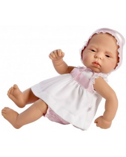 Кукла бебе Asi - Лея, с бяла рокля, 43 cm