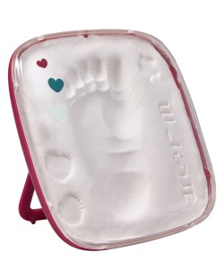 Кутия за отпечатък Baby Art - Hello Baby, с вишнева основа и прозрачен капак