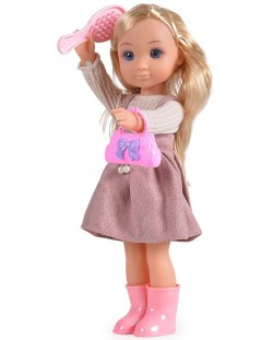 Кукла Moni - С лилава рокля и дълга руса коса, 36 cm