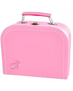 Куфарче за плюшени играчки Studio Pets - С паспорт, 16 cm, розово