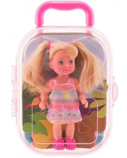Кукла Simba Toys Evi Love - Еви в куфарче, с шарена рокля