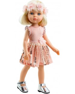 Кукла Paola Reina Amiga Funky - Клаудия, с рокля на пайети и лента, 32 cm