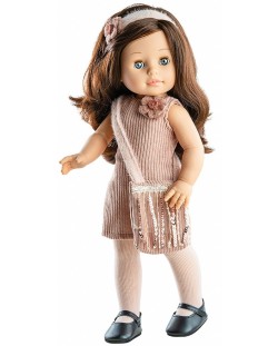 Кукла Paola Reina Soy Tú - Емили, с кафява рокля, 42 cm