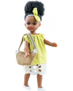 Кукла Paola Reina Mini Amigas - Ноа, със зелена рокля, 21 cm