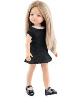 Кукла Paola Reina Amigas - Маника, с къса черна рокля, 32 cm