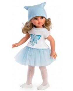 Кукла Asi - Сабрина с бяла тениска и синя пола, 40 cm