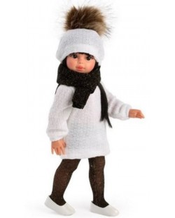 Кукла Asi - Сабрина с бяла рокля и черен шал, 40 cm