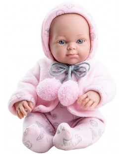 Кукла-бебе Paola Reina Mini Pikolinеs - С розови ританки и наметало с помпон, 32 cm