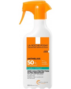 La Roche-Posay Anthelios Слънцезащитен спрей Family, SPF 50+, 300 ml