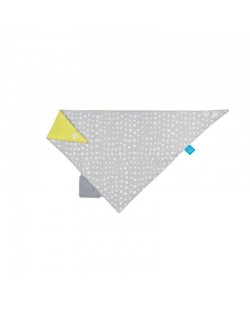 Lassig Триъгълна кърпа Bandana grey dots със силиконова гризалка LTEXBAS168