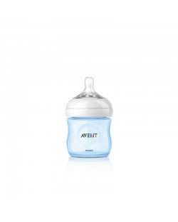 Лимитирана серия бебешко шише Philips Avent - Natural, 125 ml, синьо