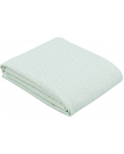 Лятно двупластово одеяло от муселин KikkaBoo - Leaves Mint, 100 х 100 cm 