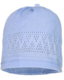 Лятна плетена шапка Maximo - размер 45, светлосиня