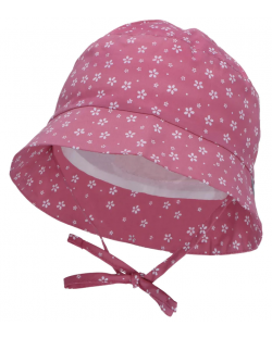 Лятна шапка с UV 50+ защита Sterntaler - Цветя, 53 cm, 2-4 години, розова