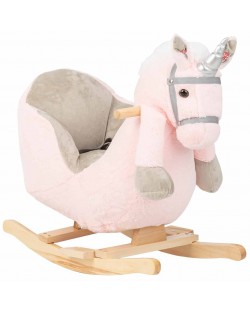Люлка със седалка и звук KikkaBoo - Pink Horse
