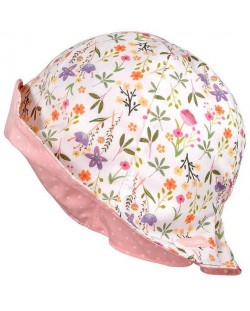 Лятна шапка с периферия Maximo - Цветя, UPF30, размер 51