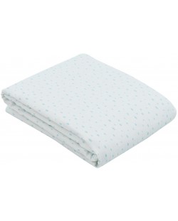 Лятно двупластово одеяло от муселин KikkaBoo - Dots Blue, 100 х 100 cm