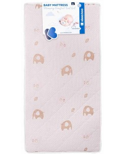 Матрак Kikka Boo - Memory Comfort, Cool gel, 60 х 120 х 12 cm, Elephants Pink