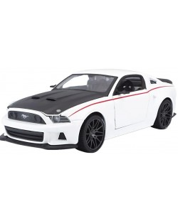 Метална кола Maisto Special Edition - Ford Mustang Street Racer 2014, бяла, 1:24