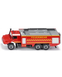 Метална количка Siku Super - Пожарникарски камион Mercedes-Benz Zetros, 1:50