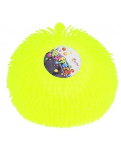 Мека топка с ресни Toi Toys - Жълта, 23 cm