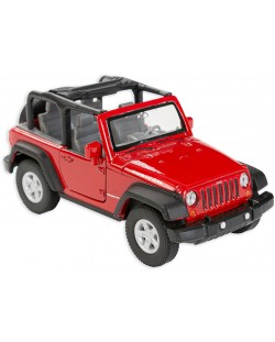 Метална количка Toi Toys Welly - Jeep Wrangler Кабрио, червена