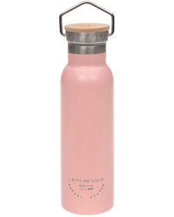 Метална бутилка Lassig - Adventure, 460 ml, розова