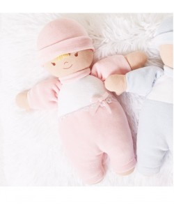 Мека кукла Andreu toys - Бебе Они, розово, 24 cm