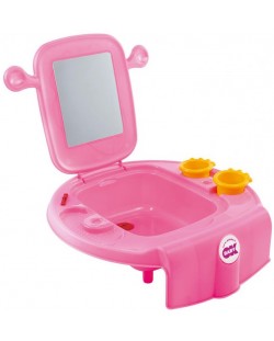 Мини мивка с тоалетка OK Baby - Спейс, розова