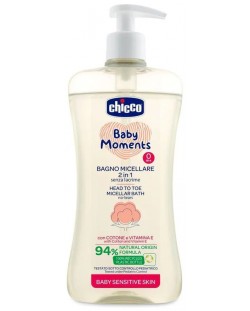 Мицеларен шампоан за коса и тяло Chicco - Sensitive, 500 ml