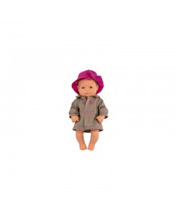 Miniland Кукла 32см момиче с розова шапка