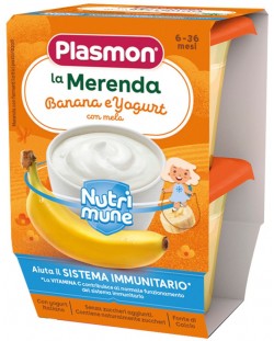 Млечен десерт Plasmon -  Нутримюн, банан и йогурт, 2 х 120 g