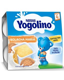 Млечен десерт Nestle Yogolino - Бисквита, 4 броя, 100 g