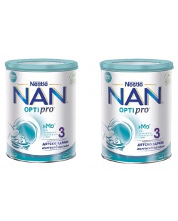 Млечна напитка на прах Nestle Nan - Optipro 3, 2 х 800 g