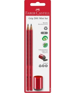 Моливи Faber-Castell Grip 2001 - 2 броя, острилка
