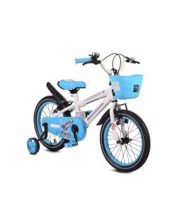 Moni Детски велосипед 16" със светеща рамка 1690 Син