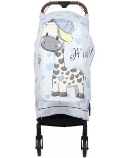 Муселиново покривало за детска количка с 3D принт Sevi Baby - Жираф