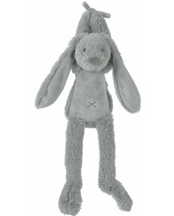 Музикална играчка Happy Horse - Зайчето Richie, светло сиво, 34 cm